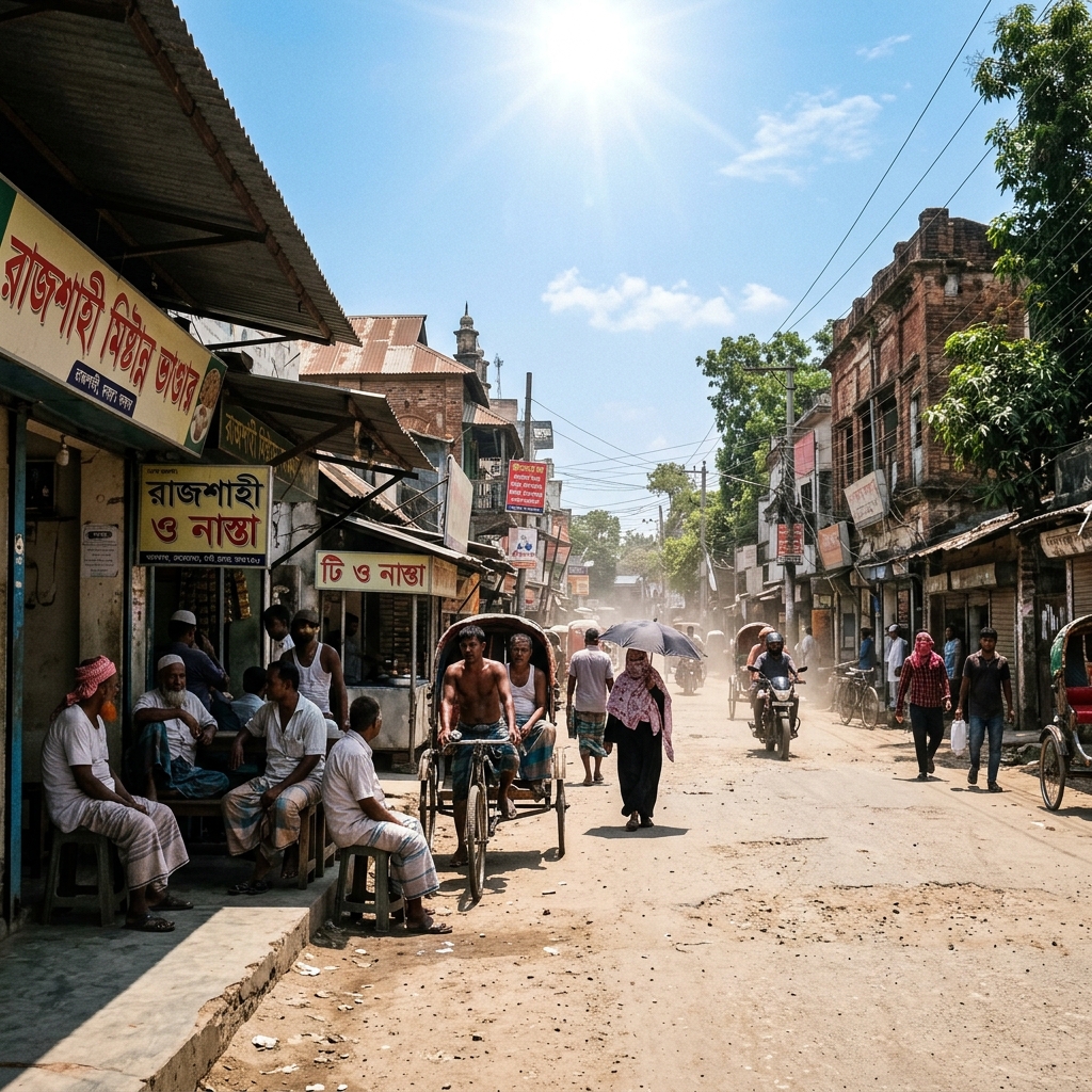 রাজশাহীতে তাপপ্রবাহ, জনজীবন বিপর্যস্ত